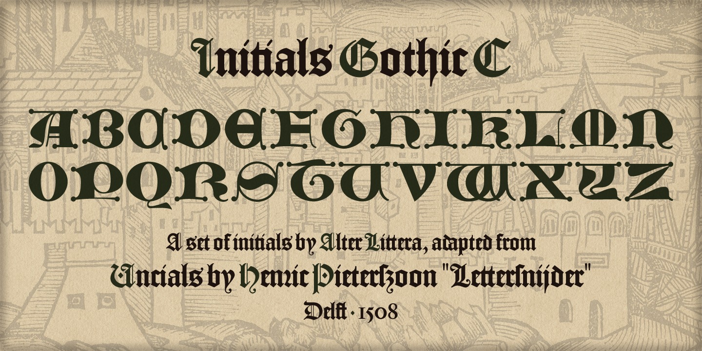 Przykładowa czcionka Initials Gothic C #2